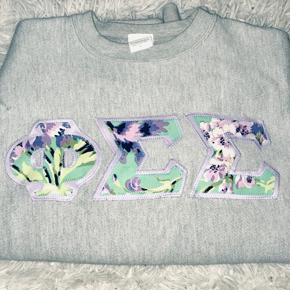 Phi Sigma Sigma letter champion sweatshirt